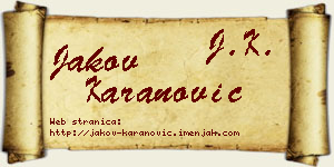 Jakov Karanović vizit kartica